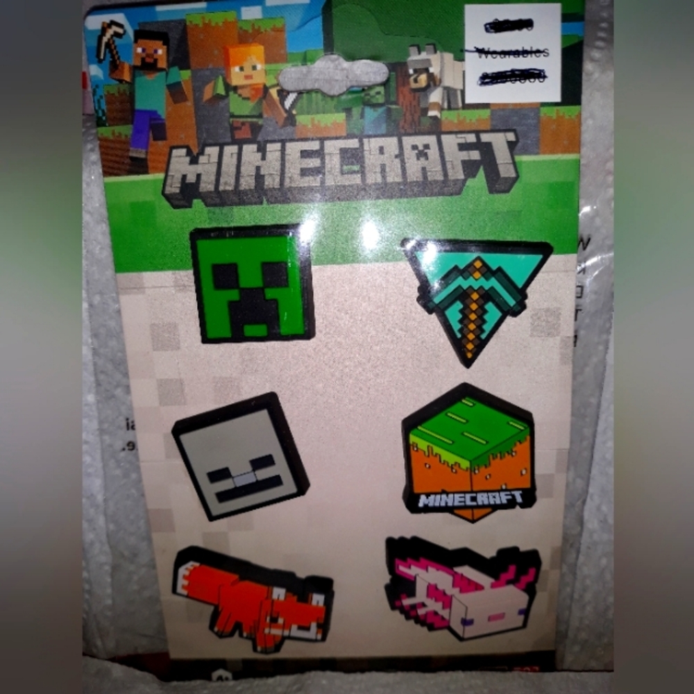 MINECRAFT Jibbitz Shoe Charm Set Minecraft collector set (6) Clog Charms NEW NWT